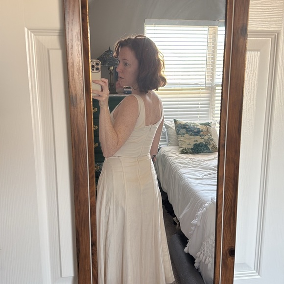 House of Harlow linen blend cream colored dress - Picture 3 of 9